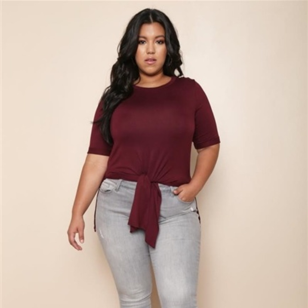 Burgundy PLUS SIZE Tee